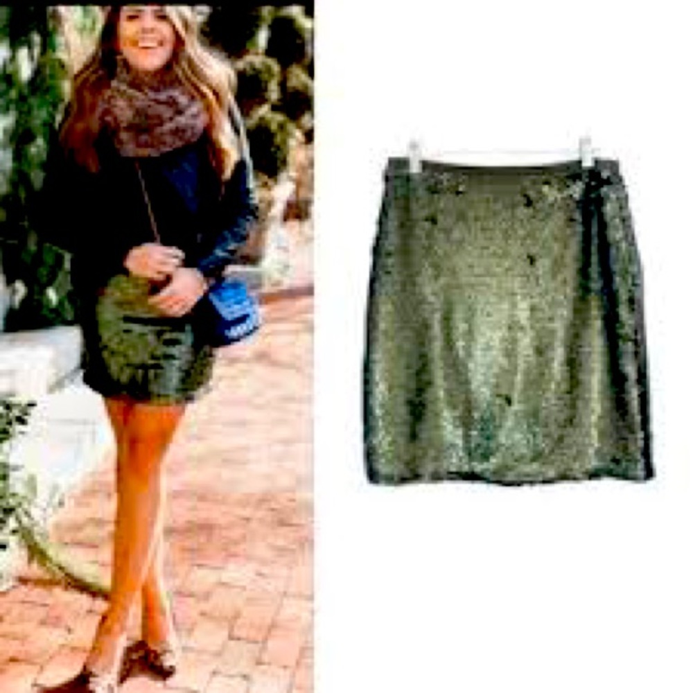 Loft Matte Sequin Shift Skirt